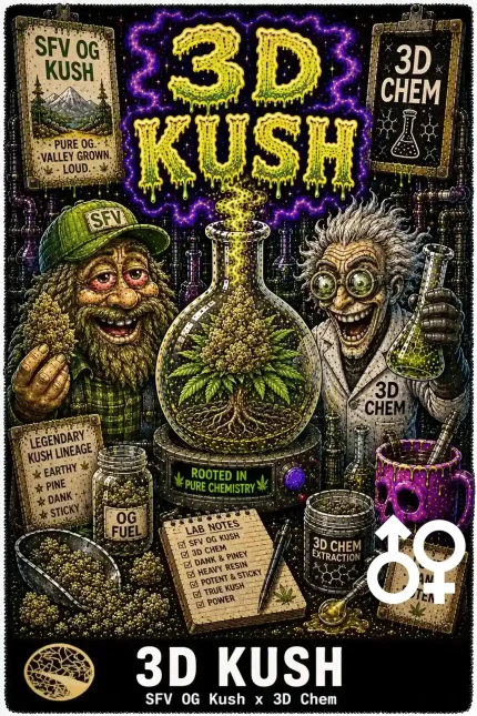 3D Kush Cannabis Seeds - SFV OG Kush x 3D Chem - Seedlys USA
