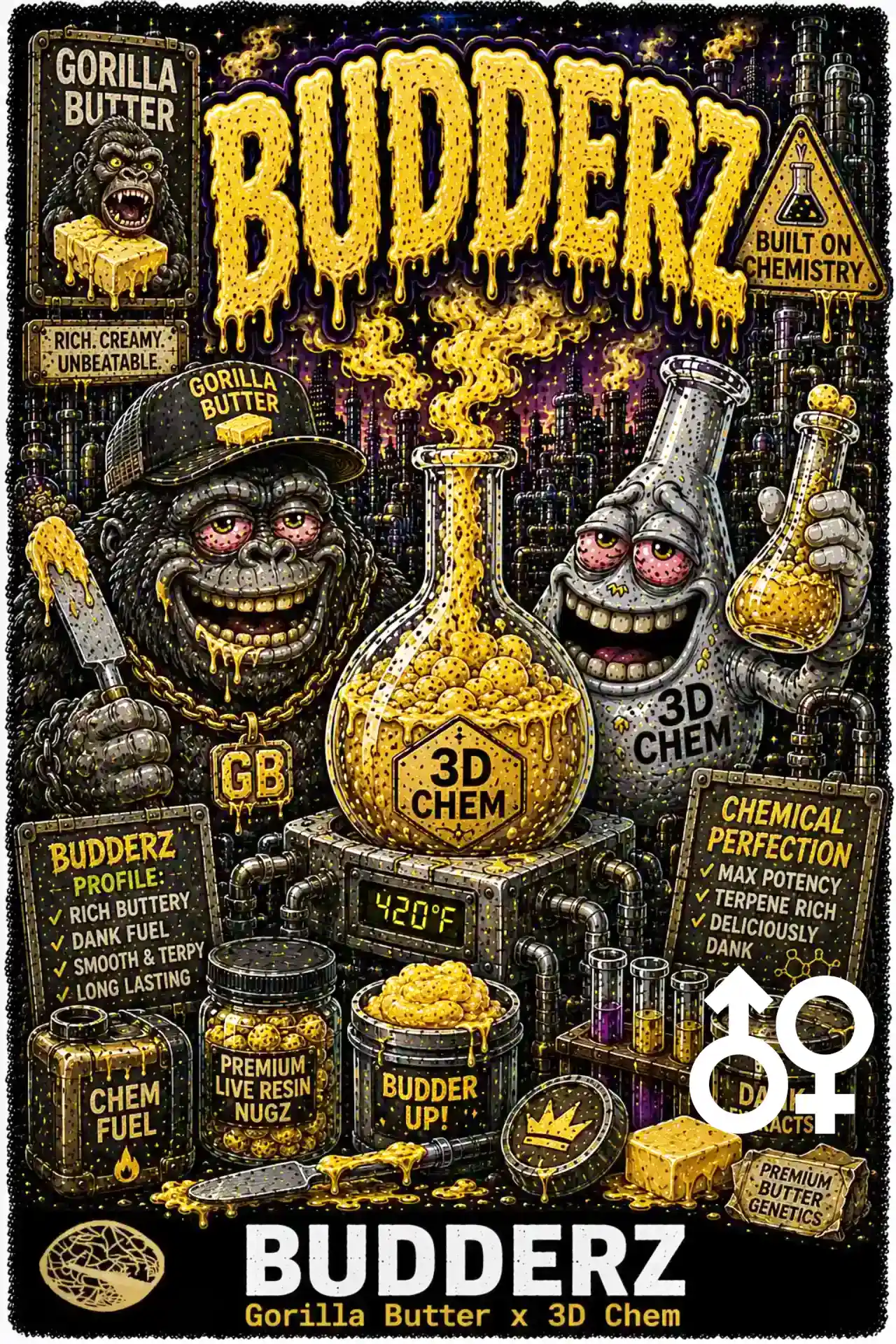 Budderz Cannabis Seeds - Gorilla Butter x 3D Chem - Seedlys USA