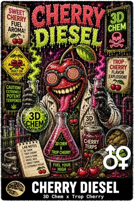 Cherry Diesel Cannabis Seeds - Trop Cherry x 3D Chem - Seedlys USA