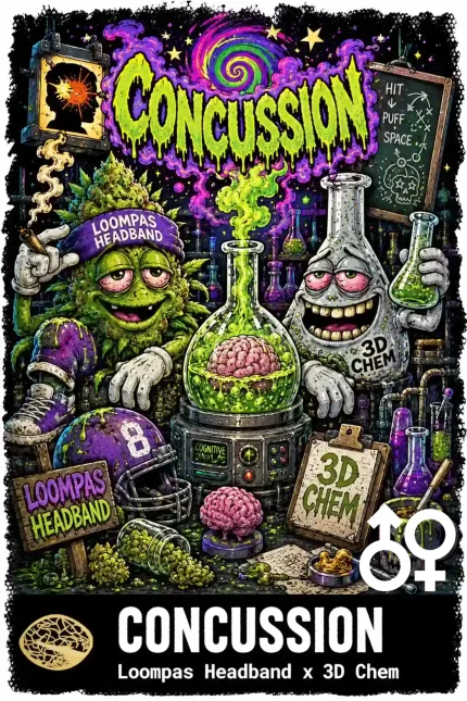 Concussion Cannabis Seeds - Loompas Headband x 3D Chem - Seedlys USA