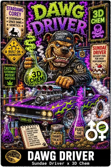 Dawg Driver Cannabis Seeds - Sundae Driver x 3D Chem - Seedlys USA