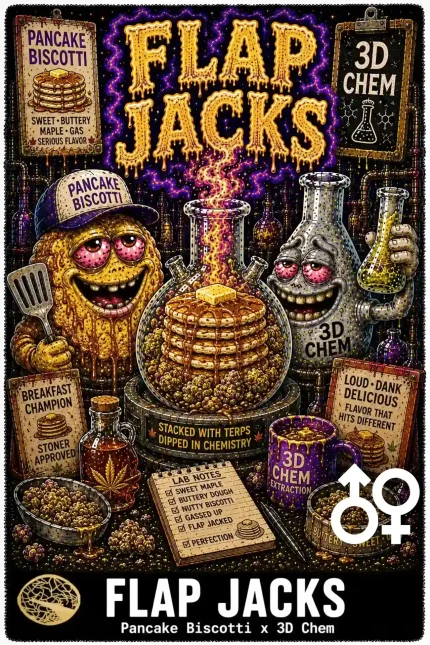 Flap Jacks Cannabis Seeds - Pancake Biscotti x 3D Chem - Seedlys USA