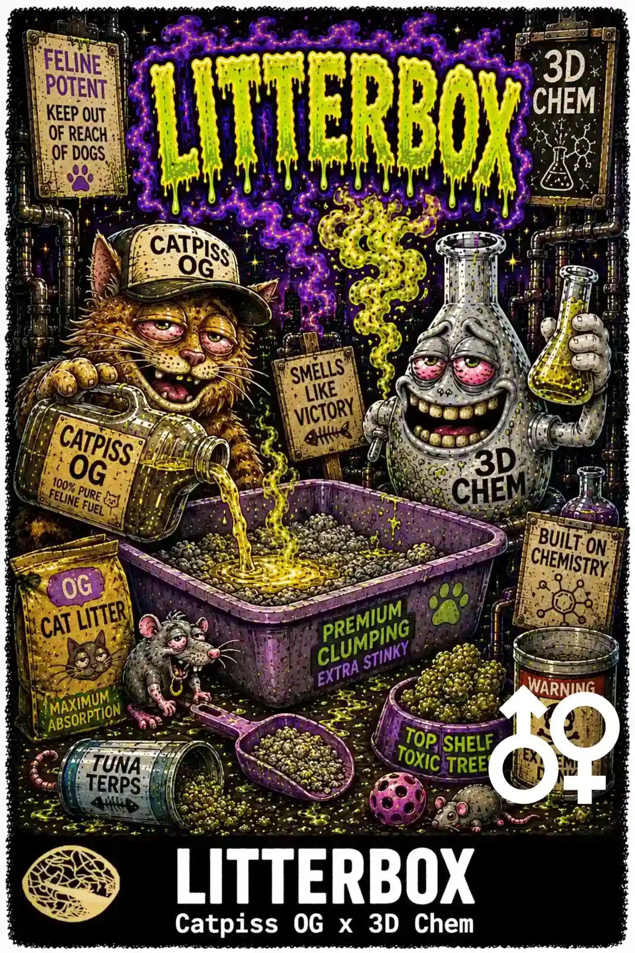 Litterbox Cannabis Seeds - Catpiss OG x 3D Chem - Seedlys
