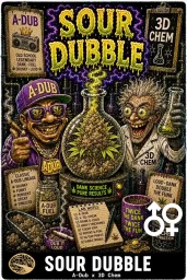 Sour Dubble Cannabis Seeds - A-Dub x 3D Chem - Seedlys USA
