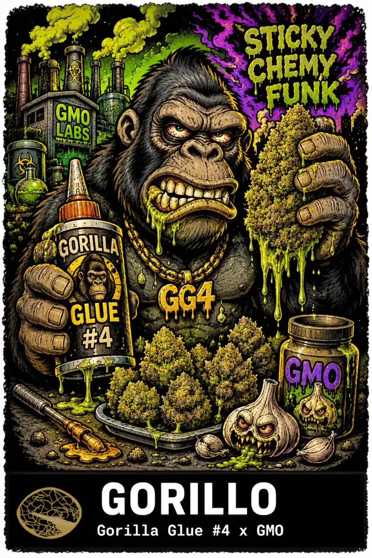 Gorillo Feminized Seeds - Gorilla Glue #4 x GMO - Seedlys Gorillo Feminized Seeds - Gorilla Glue #4 x GMO - Seedlys